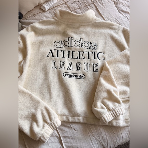 ADIDAS RETRO LUXURY 1/4 ZIP CROPPED SWEATER - Picture 2 of 5
